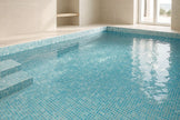 Shimmer Sky Pool Glass Mosaic in a room setting