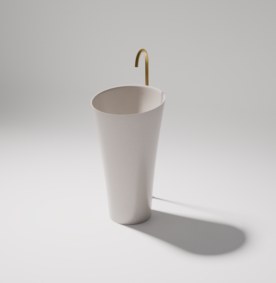 Pietra Bianca Speaker Freestanding Pedestal Basin