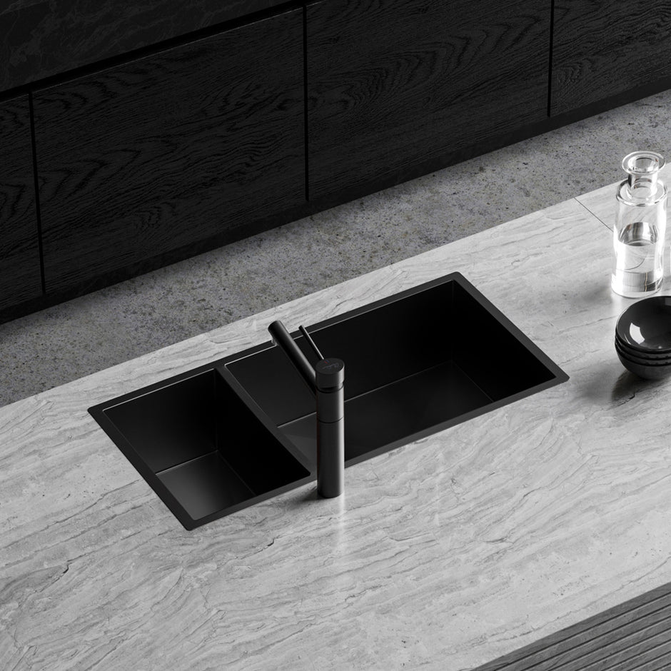 Spectra 1 and 1/2 Bowl Sink in a styled room