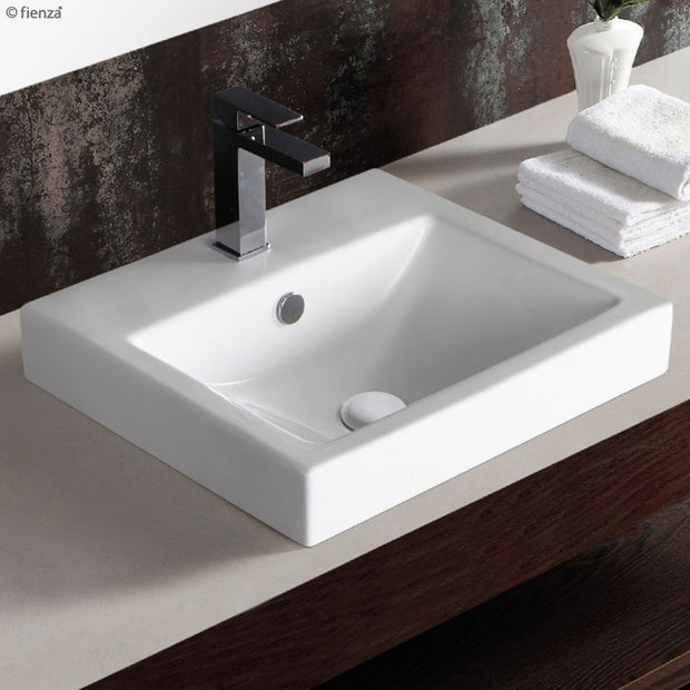 Fienza Low Profile Semi-Inset Basin, Gloss White