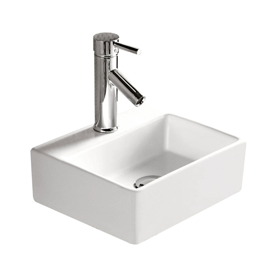 Modena Baby Above Counter Basin, Gloss White in Gloss White