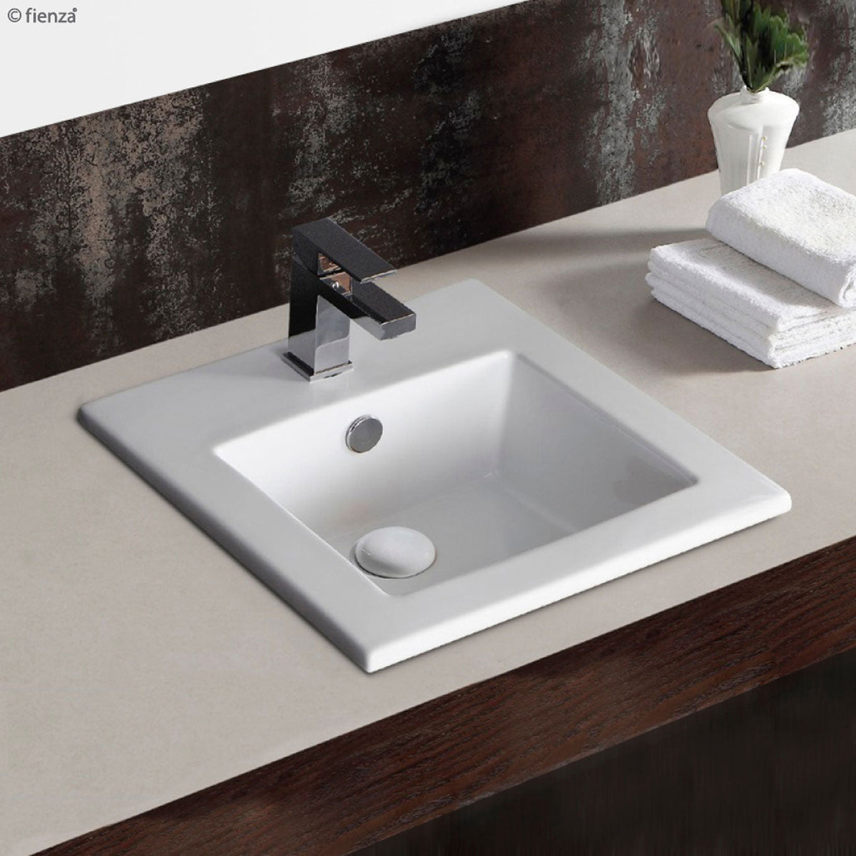 Fienza Allison Fully-Inset Basin, Gloss White