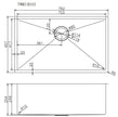 Navona TWM3 Handmade Single Bowl Sink 762 x 457 x 254mm technical drawing
