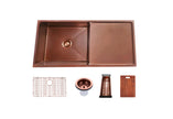 Navona TWM4 Handmade Single Bowl Sink with Drainer 960 x 450 x 230mm Rose Gold