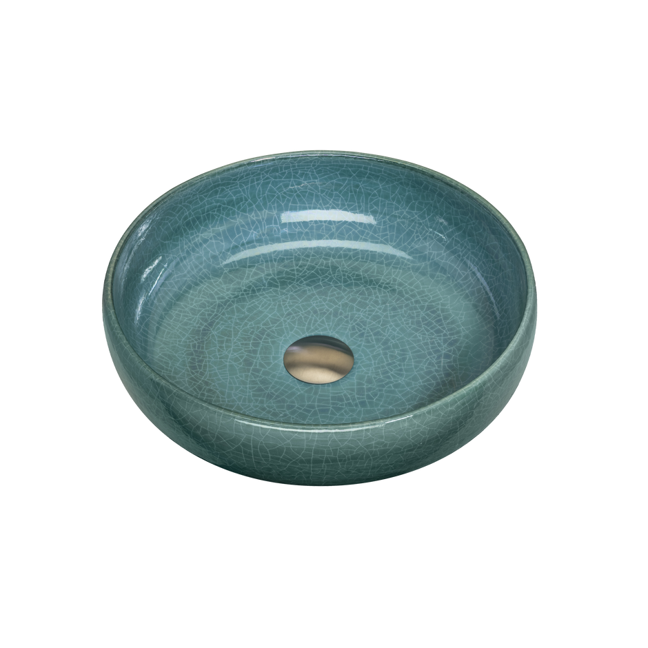 Terzofoco Emerald Green Curved Counter Top Basin