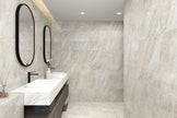 Euromarmo Taj Mahal Marble Look Porcelain Tiles in a room setting