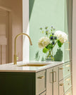 Round Piccola Pull Out Kitchen Mixer Tap - PVD Tiger Bronze