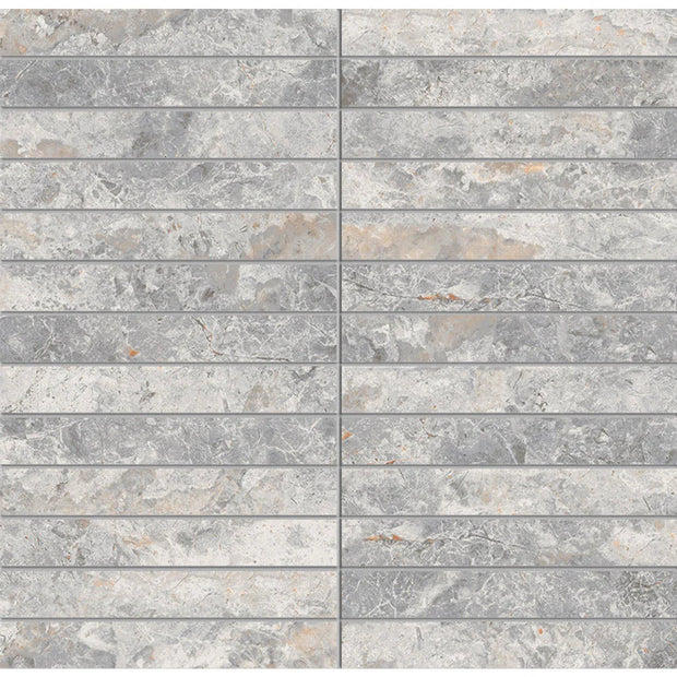 Tundra Grey Finger 23x148 Matt SmoothGrip Porcelain Mosaic tile