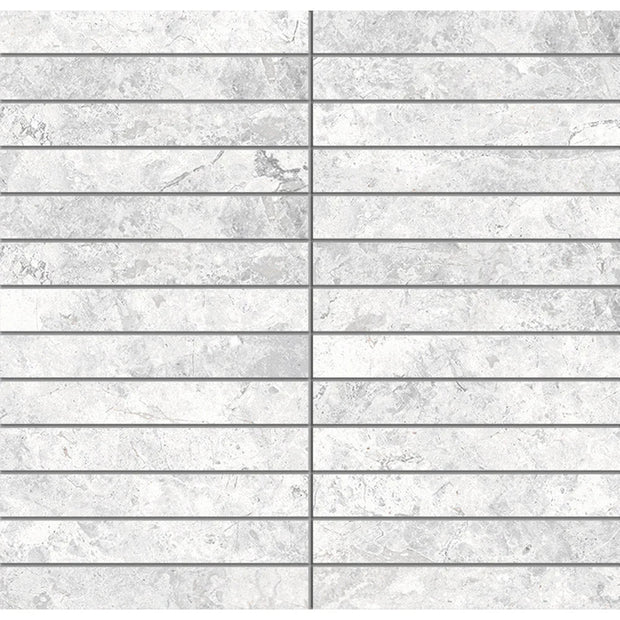 Tundra White Finger 23x148 Matt SmoothGrip Porcelain Mosaic tile