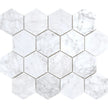 Tuscany Carrara Hexagon Marble Mosaic Large Hexagon tile