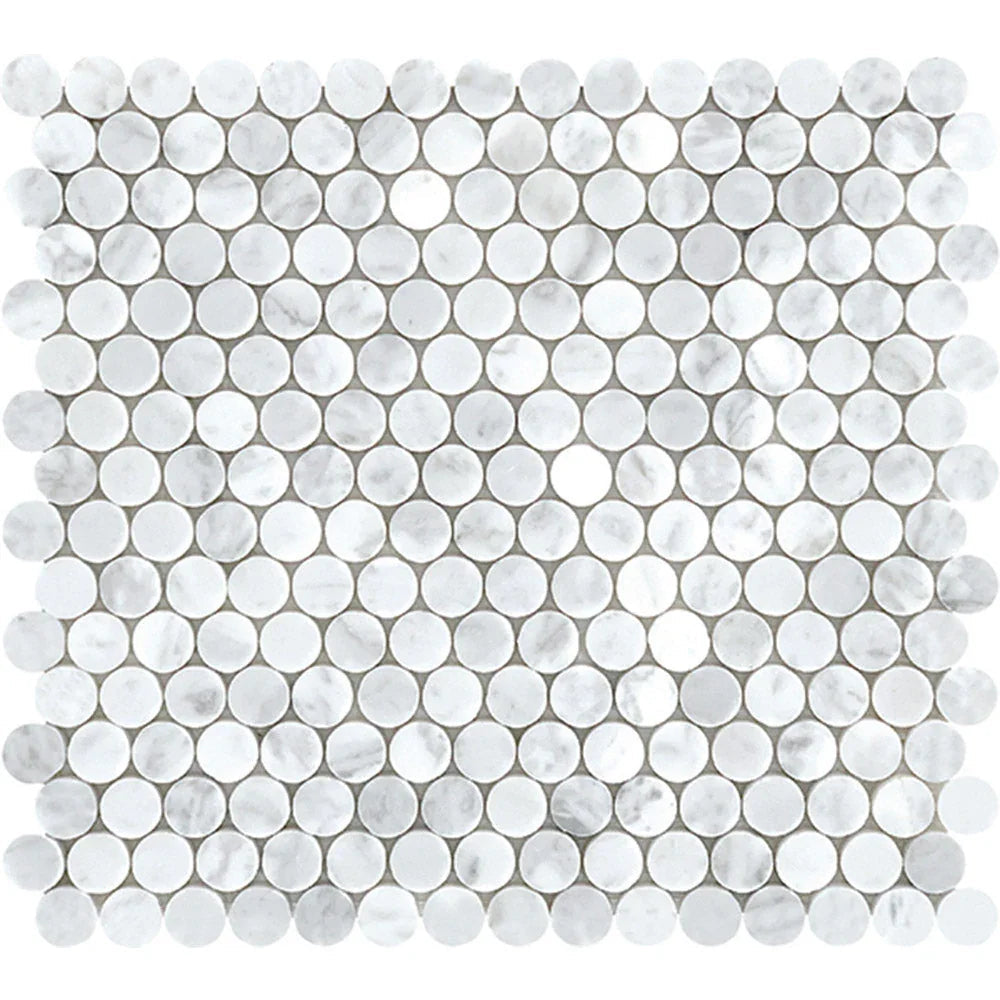 Tuscany Carrara Penny Round Marble Mosaic tile