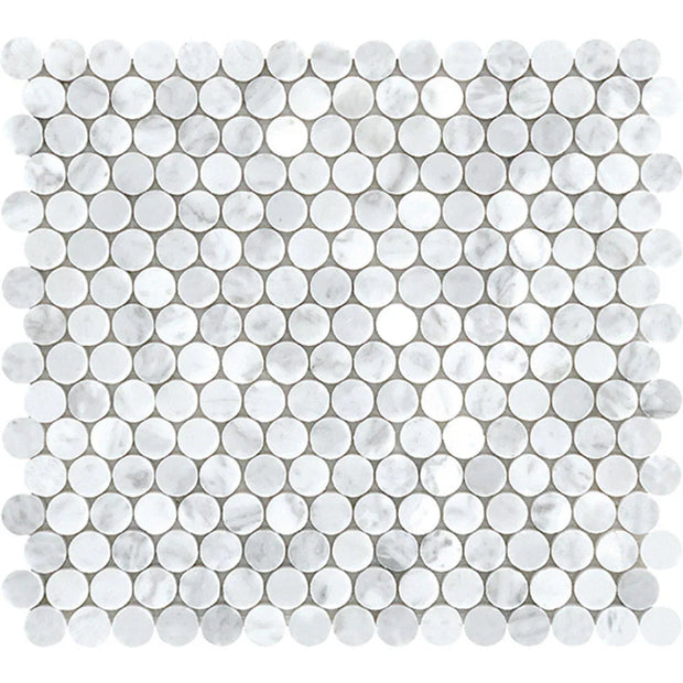Tuscany Carrara Penny Round Marble Mosaic tile