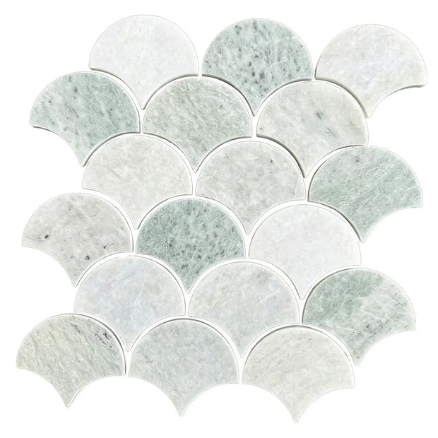 Tuscany Green Fish Scale Marble Mosaic tile