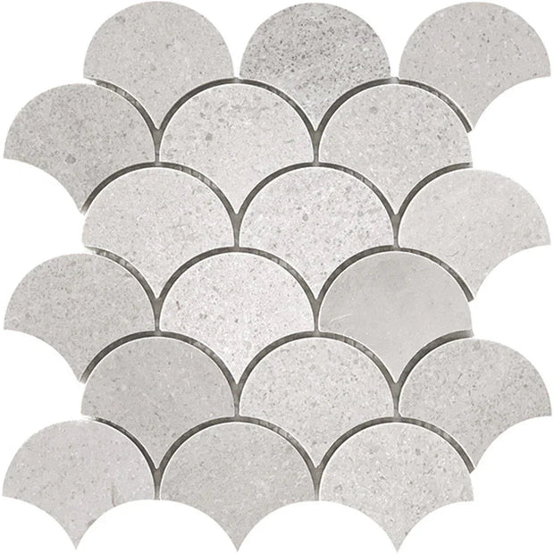 Tuscany Grey Fish Scale Marble Mosaic tile