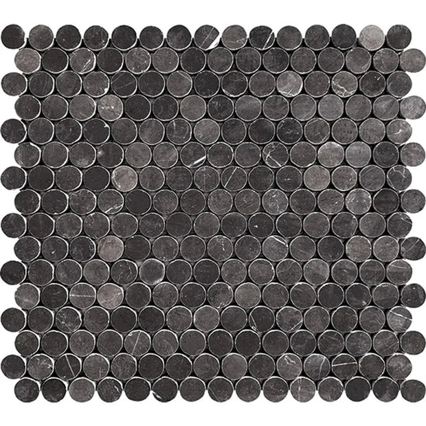 Tuscany Grey Fish Scale Marble Mosaic in a room setting