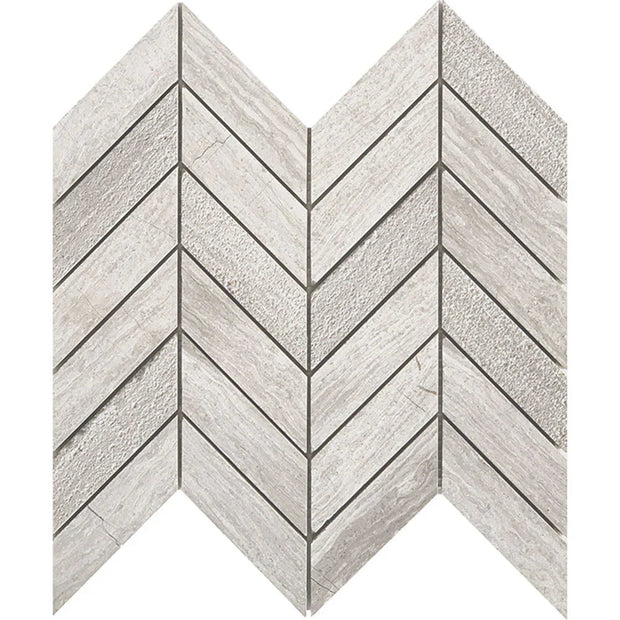 Tuscany Wood Grey Light Chevron Marble Look Porcelain Tiles tile