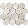 Tuscany Wood Grey Light Large Hexagon Marble Mosaic tile