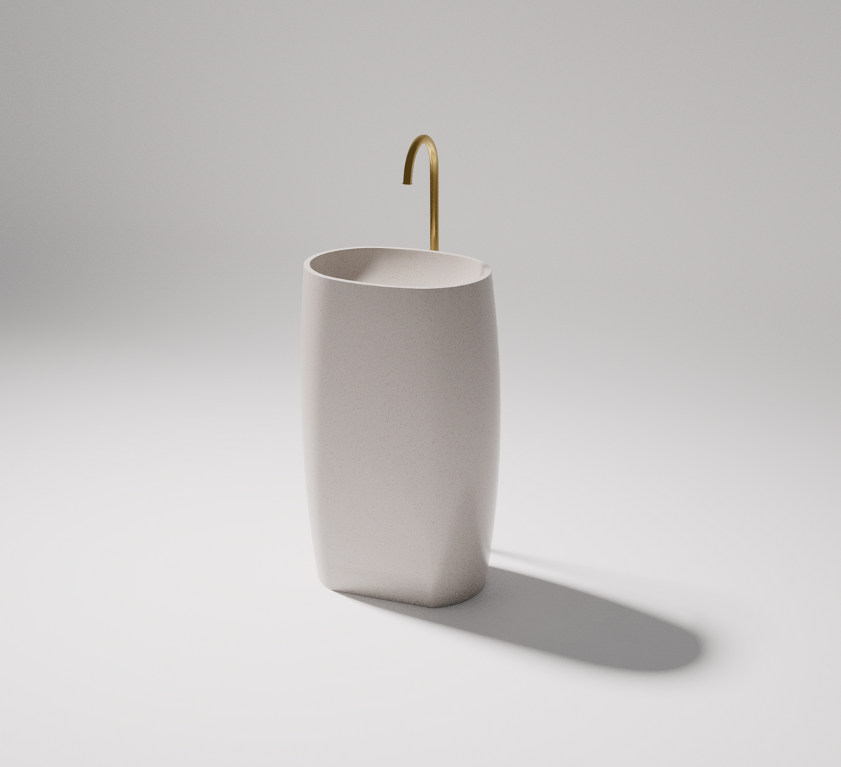 Pietra Bianca Unique Freestanding Pedestal Basin