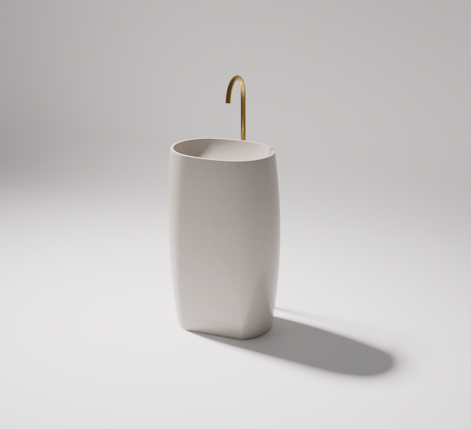 Pietra Bianca Unique Freestanding Pedestal Basin
