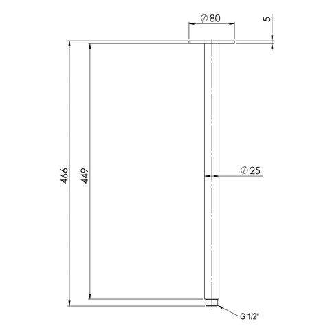 Phoenix Vivid Ceiling Arm 450mm in Brushed Bronze