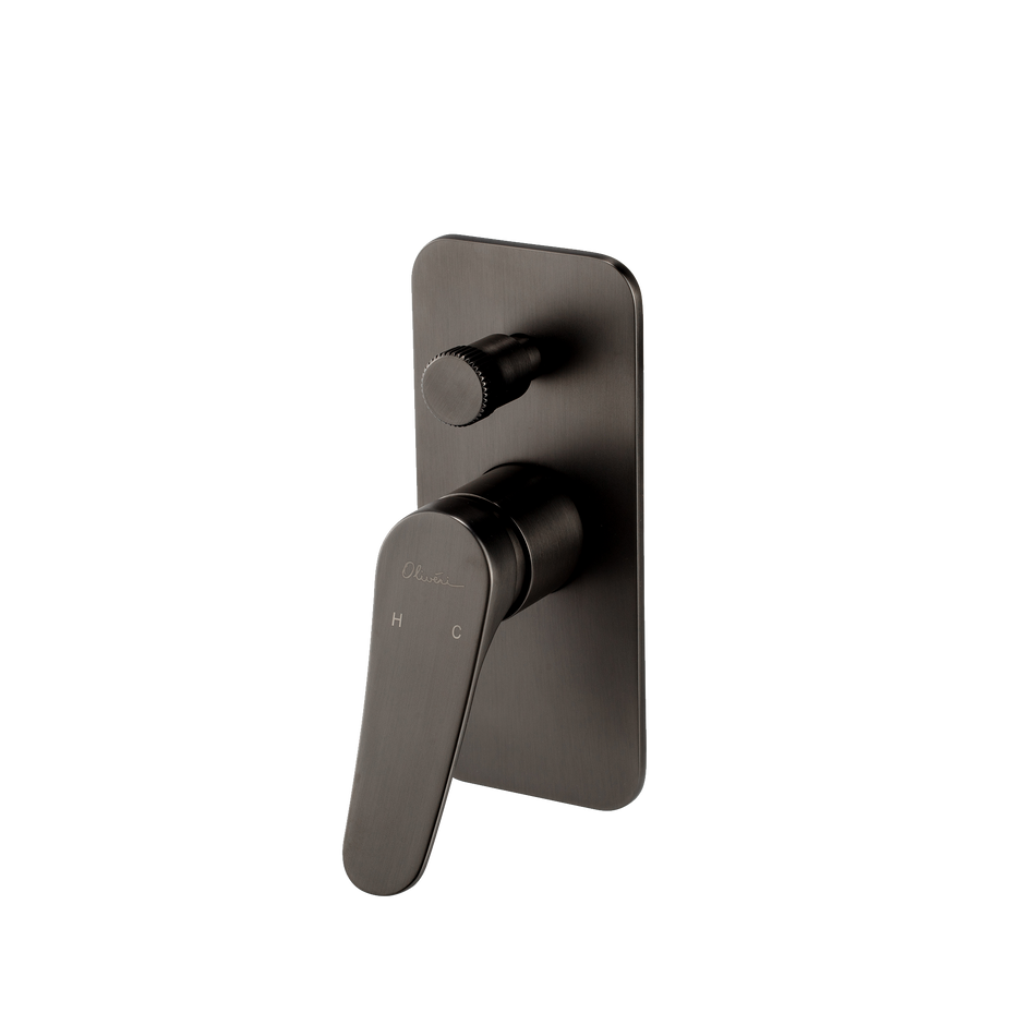 Verona Wall Mixer With Diverter Trim Kit Only in Gunmetal
