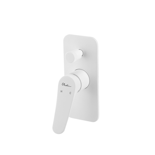 Verona Wall Mixer With Diverter in White