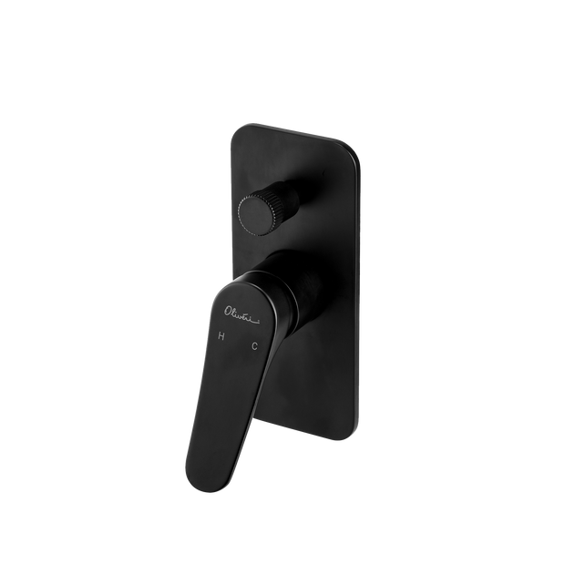 Verona Wall Mixer With Diverter in Matte Black