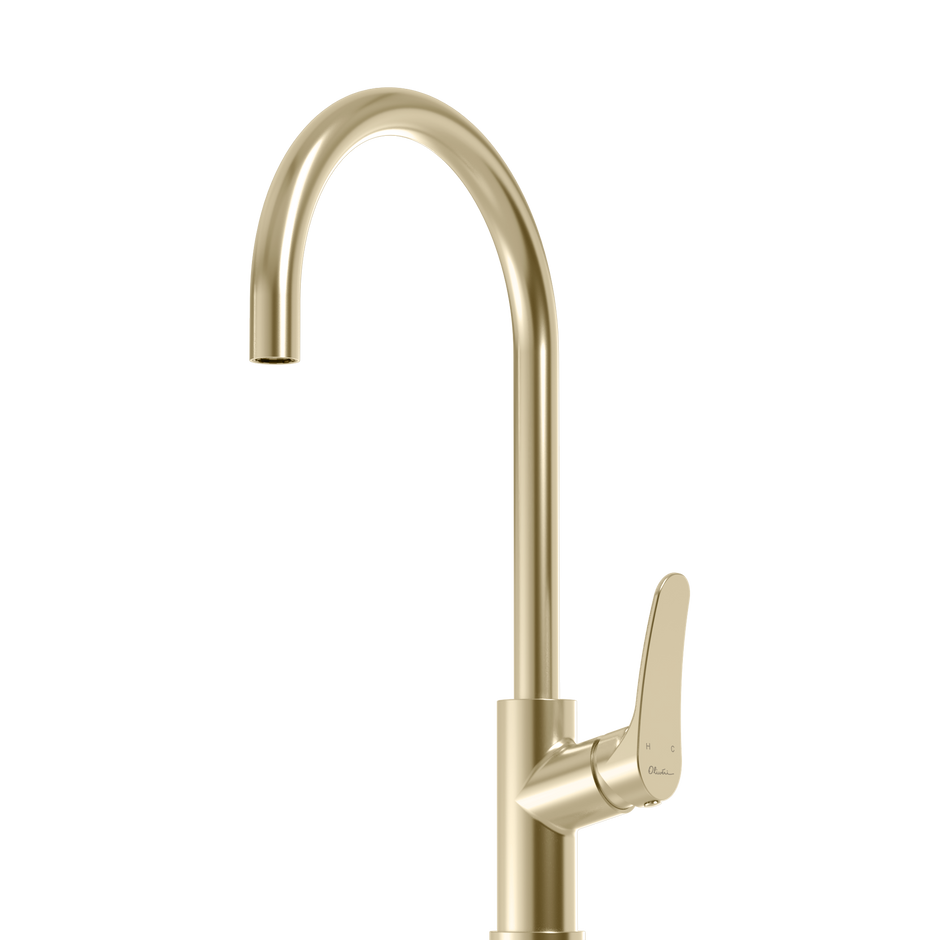 Verona Goose Neck Mixer in Classic Gold