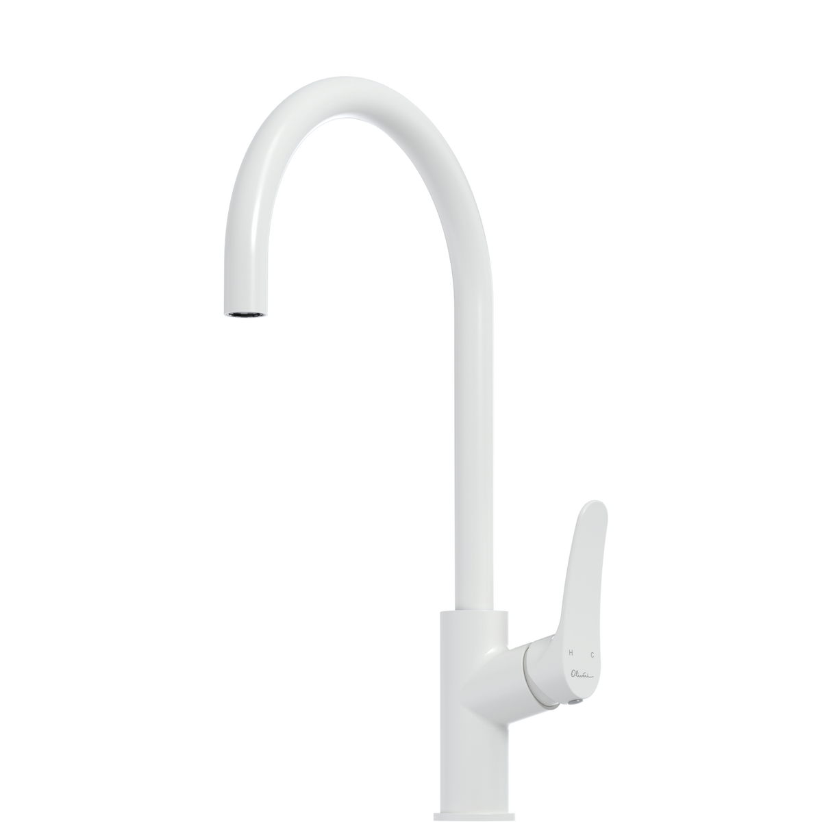 Verona Goose Neck Mixer in White