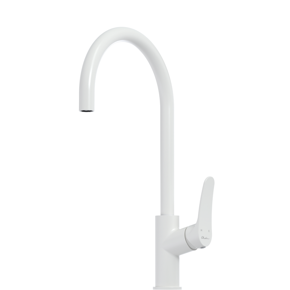 Verona Goose Neck Mixer in White