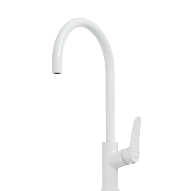 Verona Goose Neck Mixer in White