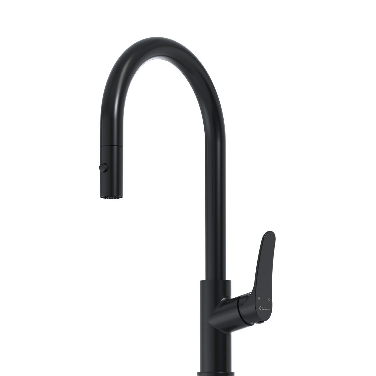 Verona Pull Out Goose Neck Spray Mixer in Matte Black