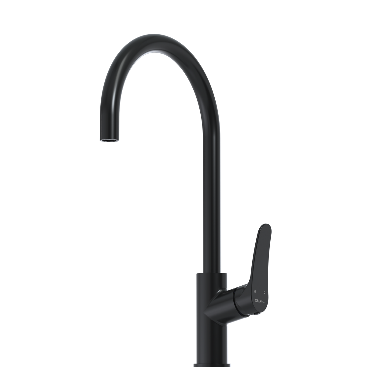 Verona Goose Neck Mixer in Matte Black