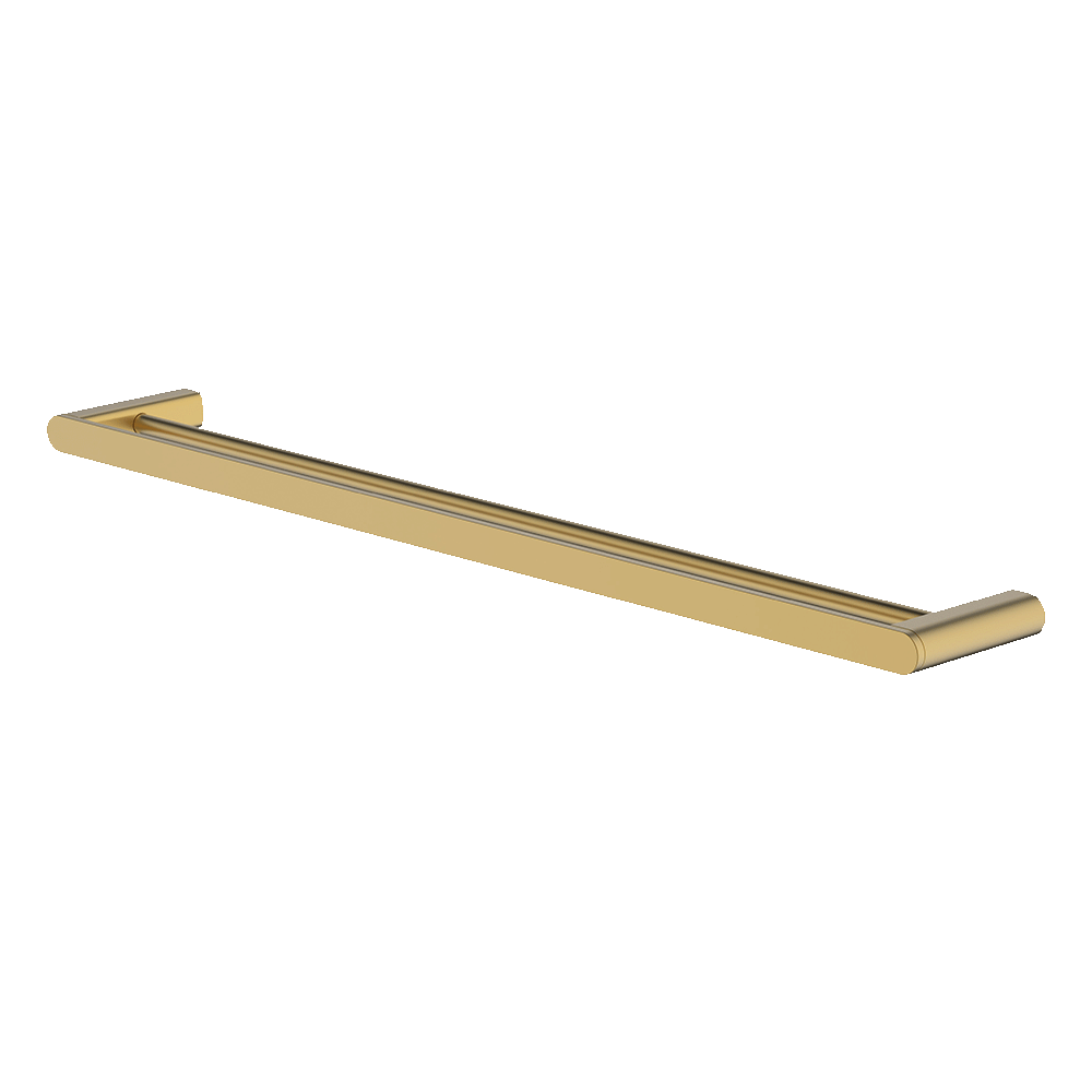 Vela 760mm Double Towel Rail in Brushed Brass
