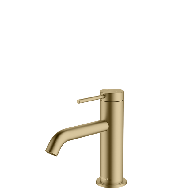 Venice Curved Basin Mixer in Classic Gold