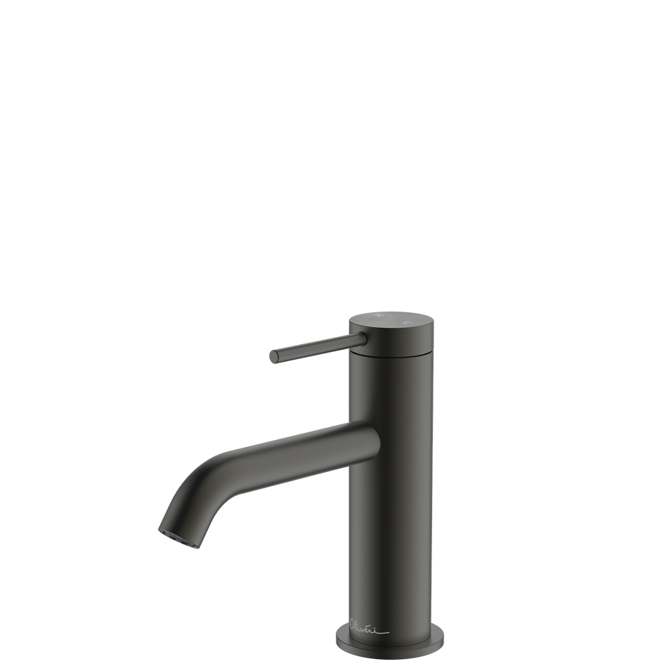 Venice Curved Basin Mixer in Gunmetal