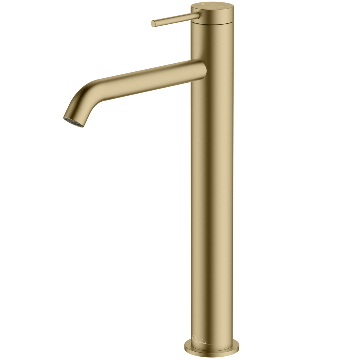 Venice Curved Tower Basin Mixer in Classic Gold