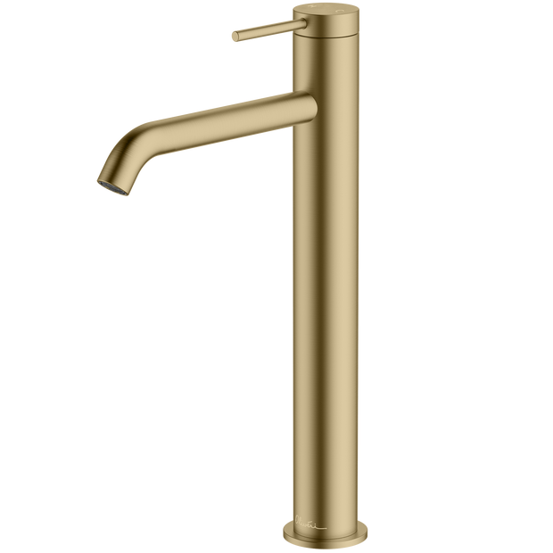 Venice Curved Tower Basin Mixer in Classic Gold