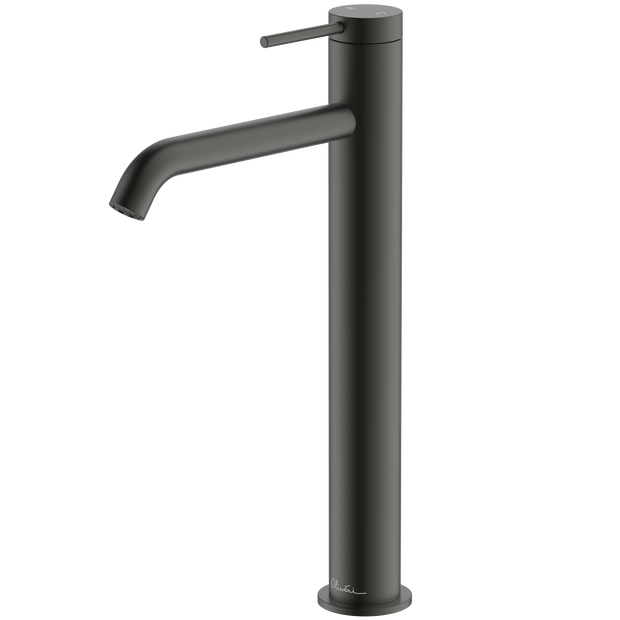 Venice Curved Tower Basin Mixer in Gunmetal