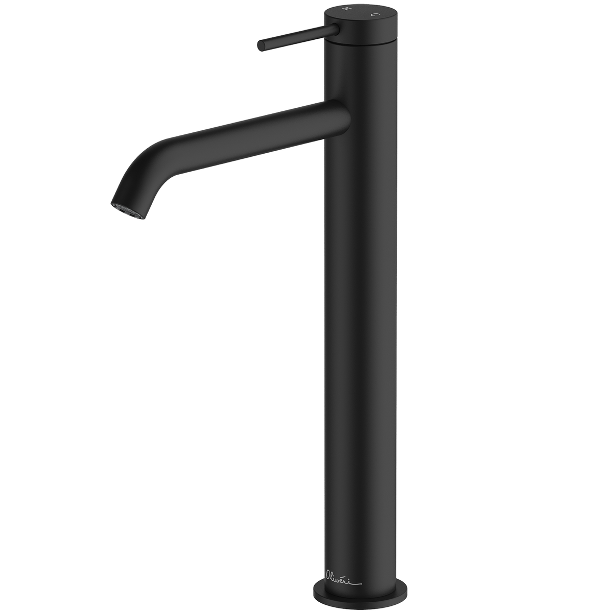 Venice Curved Tower Basin Mixer in Matte Black