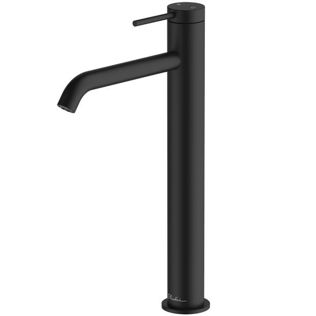 Venice Curved Tower Basin Mixer in Matte Black