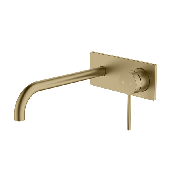 Venice Curved Wall Mixer Set in Classic Gold