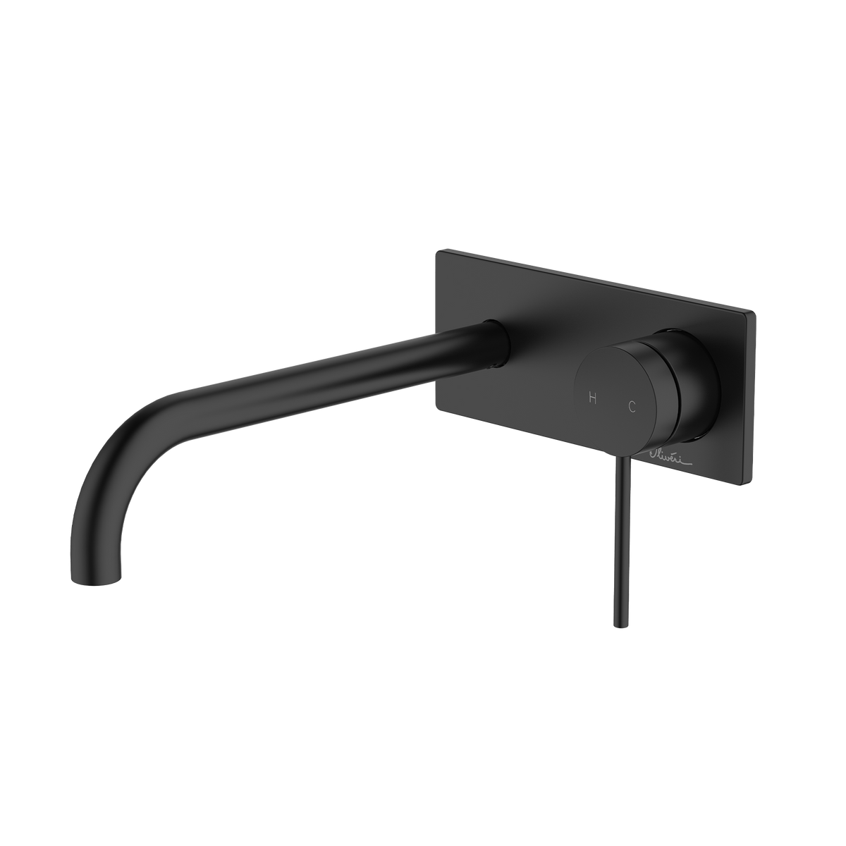Venice Curved Wall Mixer Set Trim Kit Only in Matte Black