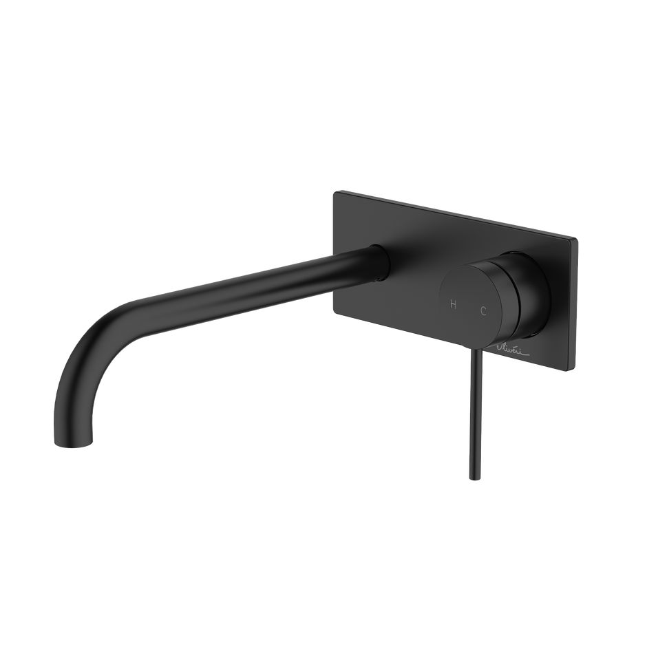 Venice Curved Wall Mixer Set Trim Kit Only in Matte Black