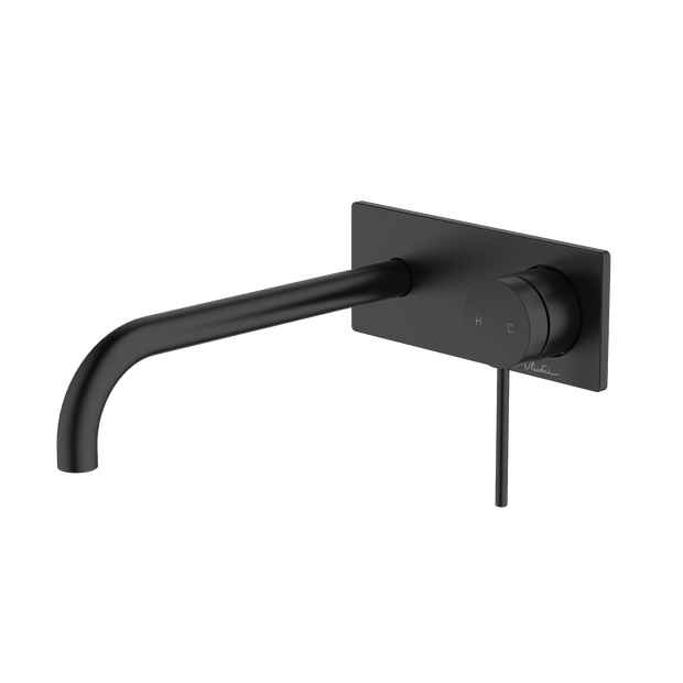 Venice Curved Wall Mixer Set Trim Kit Only in Matte Black