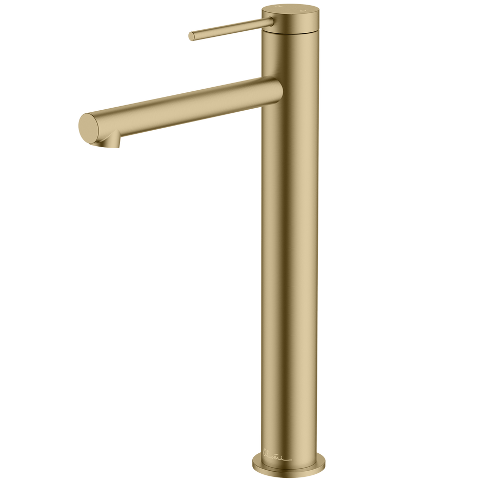 Venice Straight Tower Basin Mixer in Classic Gold