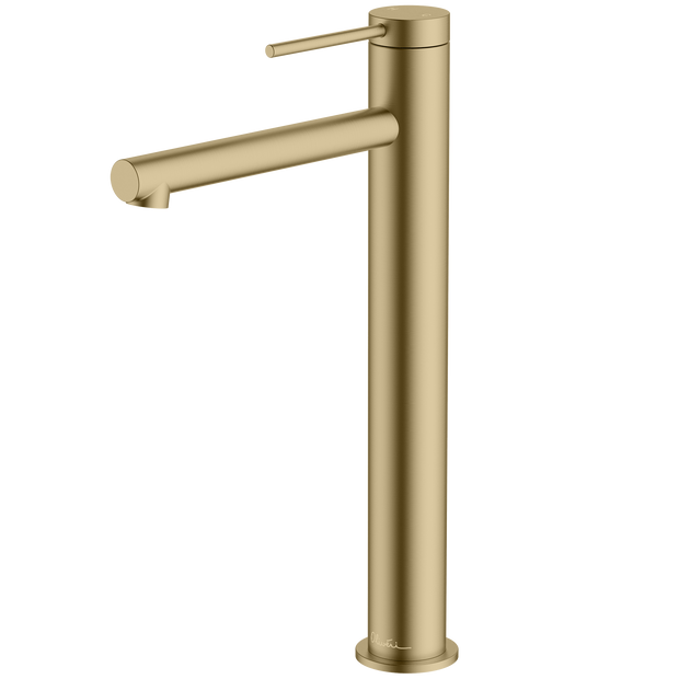 Venice Straight Tower Basin Mixer in Classic Gold