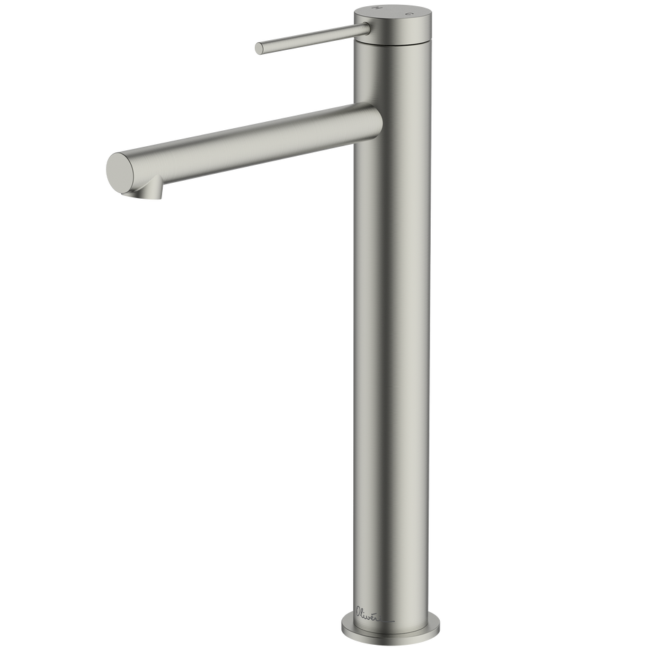 Venice Straight Tower Basin Mixer in Brushed Nickel