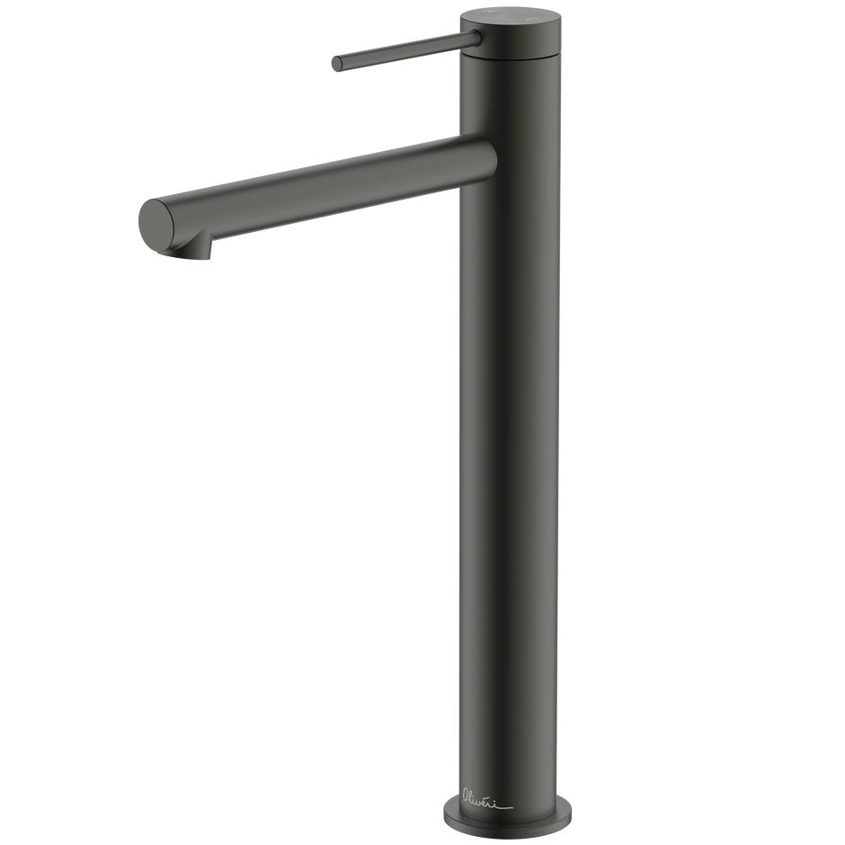 Venice Straight Tower Basin Mixer in Gunmetal