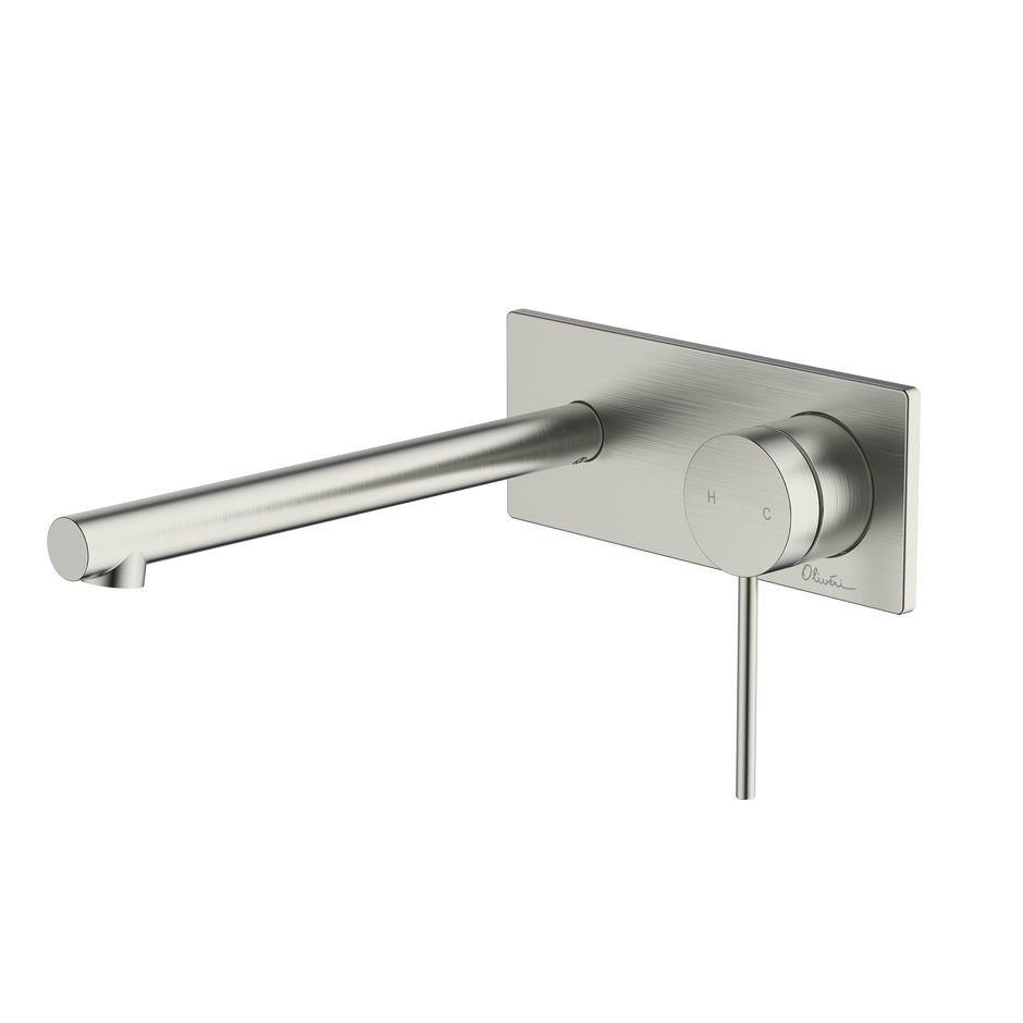 Venice Straight Wall Mixer Set Trim Kit Only in Brushed Nickel